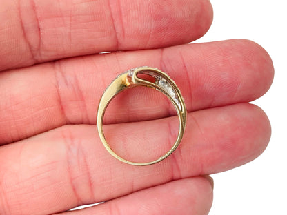 9ct Gold Diamond Crossover Ring