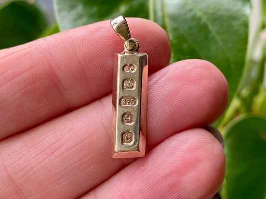 Vintage 9ct Gold Ingot Pendant