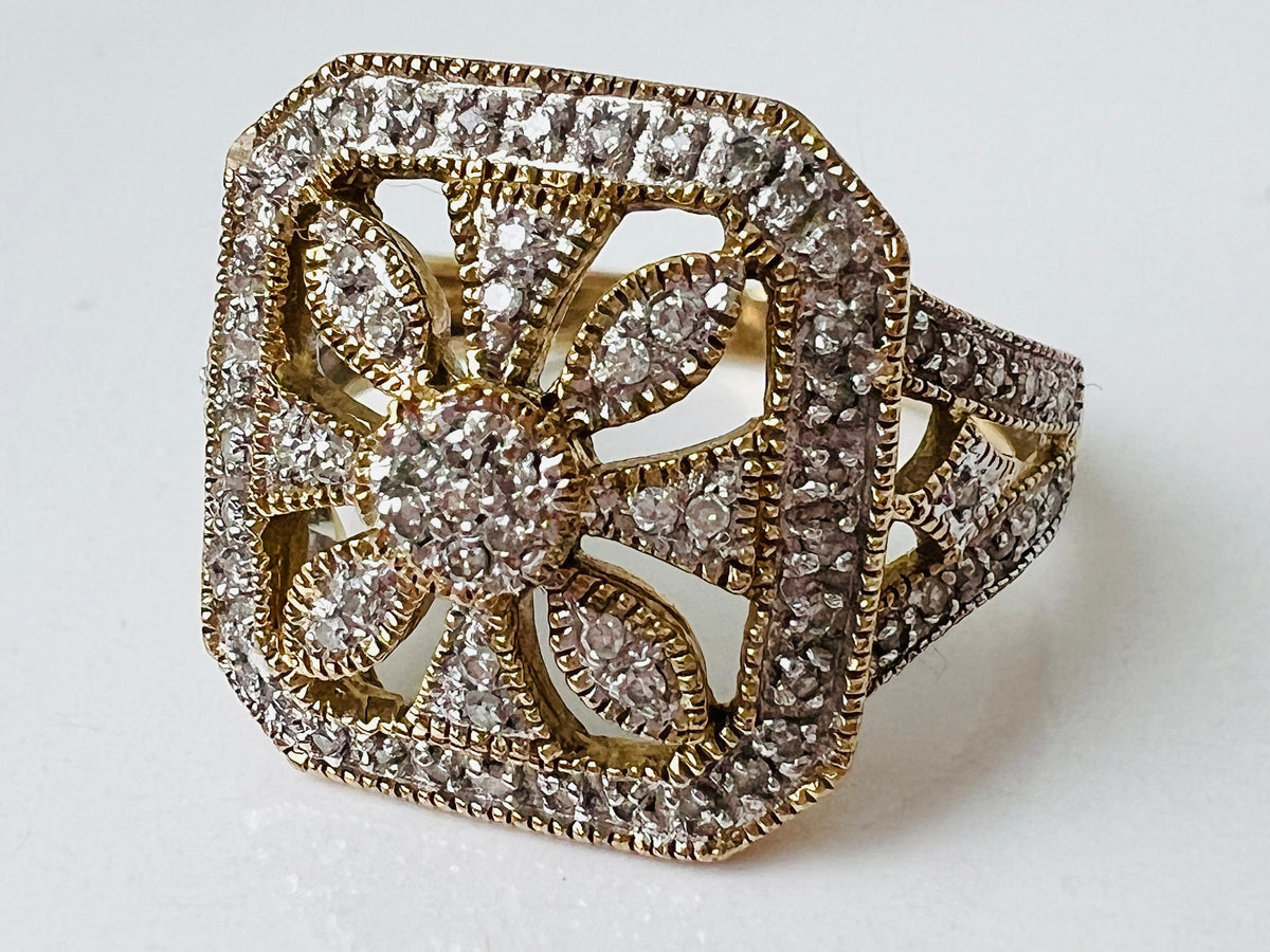 9ct Gold Diamond Cluster Ring