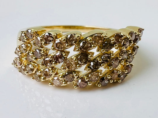 9ct Gold Champagne Diamond Ring
