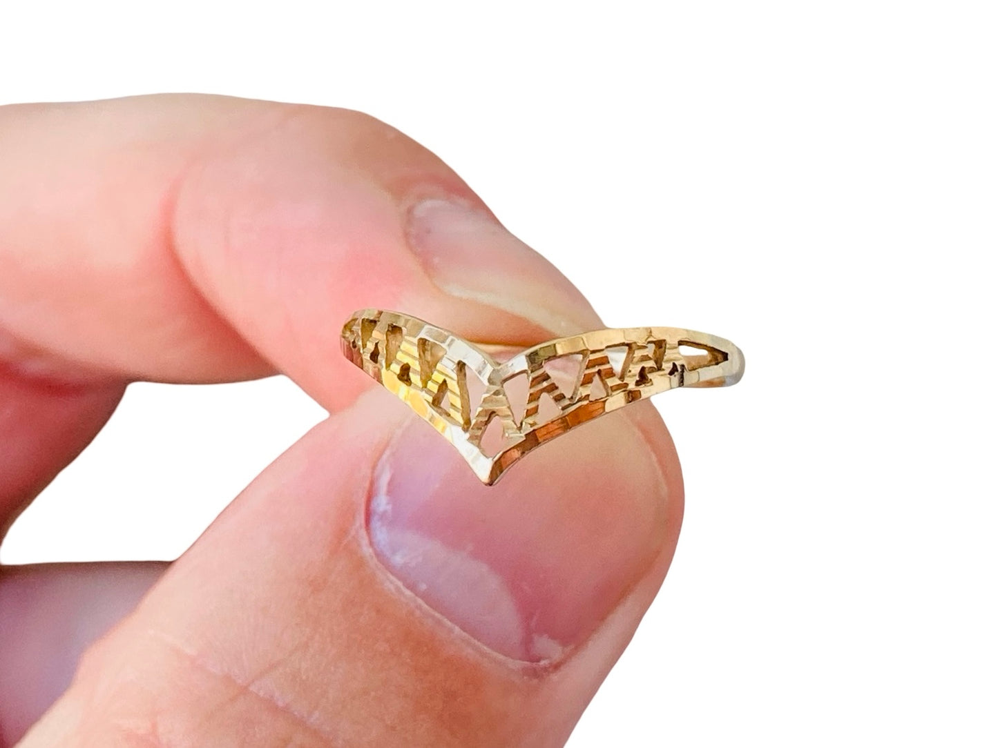 Vintage 9ct Gold Wishbone Ring