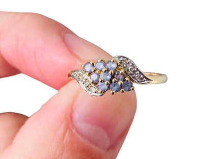 9ct Gold Tanzanite & Diamond Ring