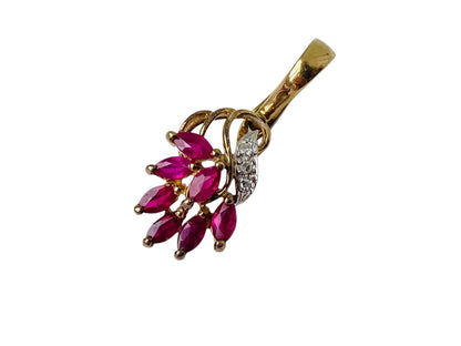 9ct Gold Ruby & Diamond Pendant