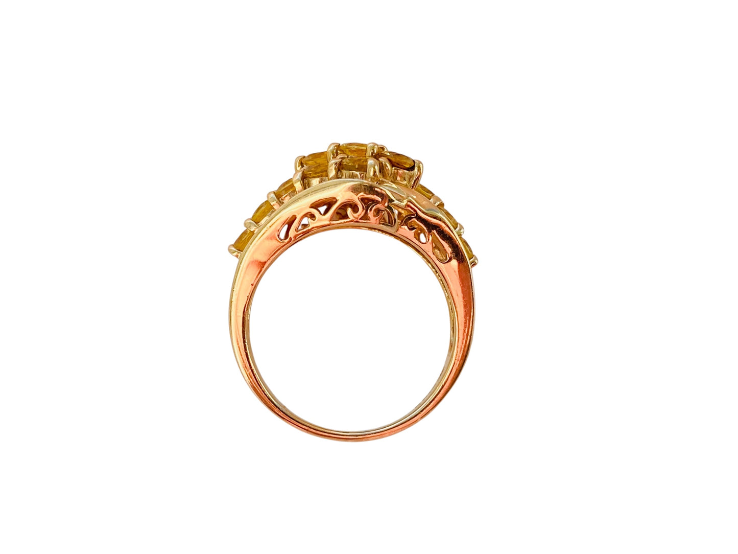 9ct Gold Yellow Sapphire & Diamond Ring