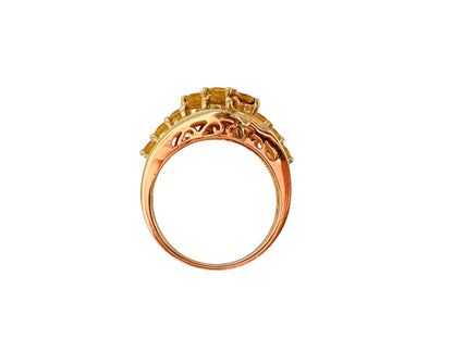 9ct Gold Yellow Sapphire & Diamond Ring