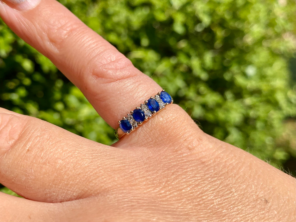 9ct Gold Sapphire & Diamond Ring