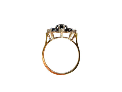 Vintage 9ct Gold Sapphire & Diamond Ring