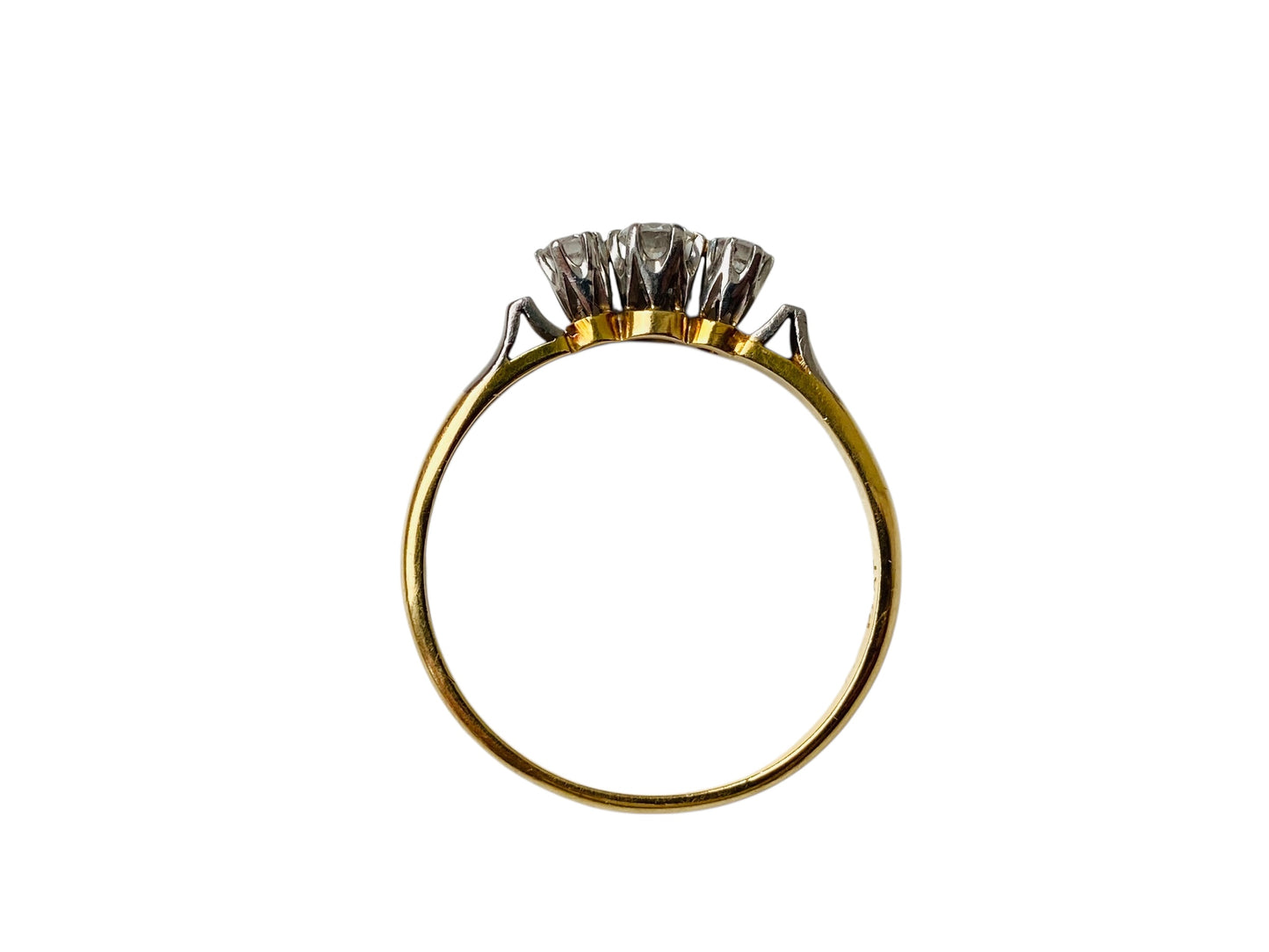 Vintage 18ct Gold Three-Stone Diamond Ring