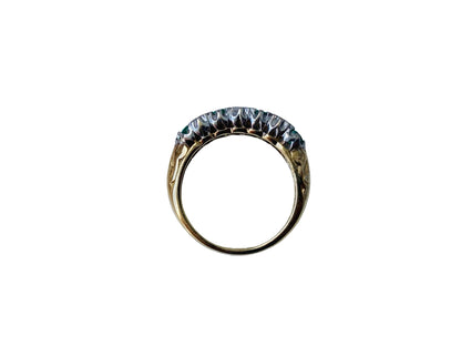 9ct Gold Emerald & Diamond Ring