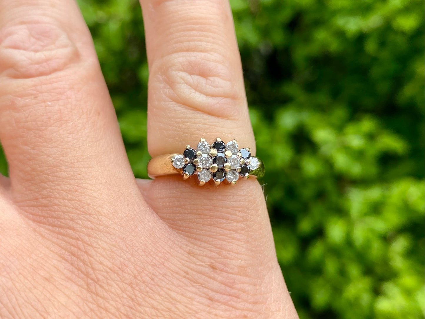 9ct Gold Black & White 0.50ct Diamond Ring