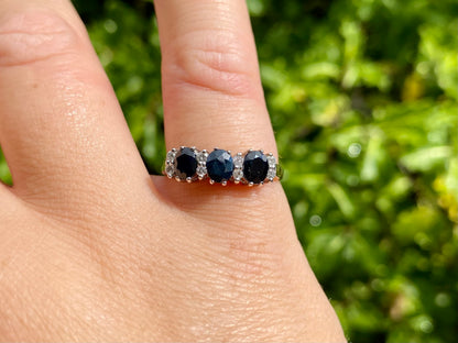 9ct Gold Sapphire & Diamond Ring