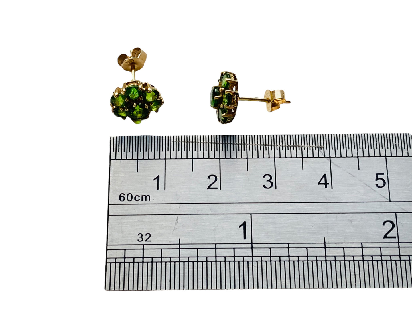 9ct Gold Diopside Earrings