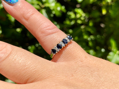 Vintage 9ct Gold Sapphire & Diamond Ring