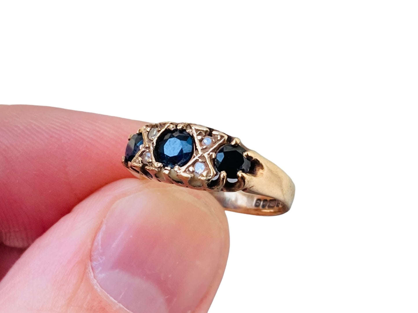 9ct Gold Sapphire & Diamond Ring