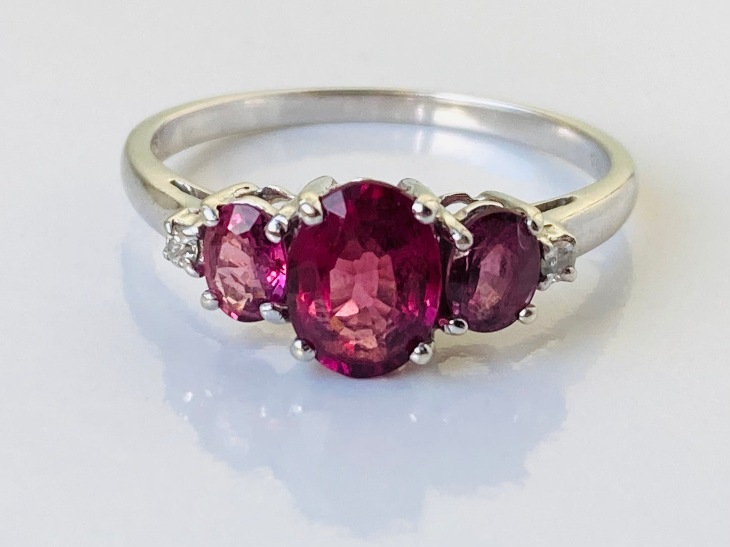 9ct Gold Rhodolite Garnet & Diamond Ring