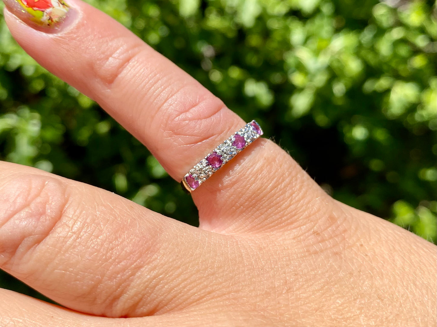Vintage 9ct Gold Ruby & Diamond Ring