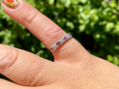 Vintage 9ct Gold Ruby & Diamond Ring