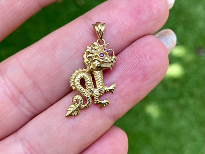 9ct Gold Chinese Dragon Charm or Pendant