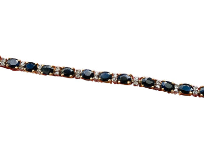 10ct Gold Sapphire & Diamond Bracelet