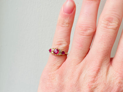 9ct Gold Ruby & Diamond Ring