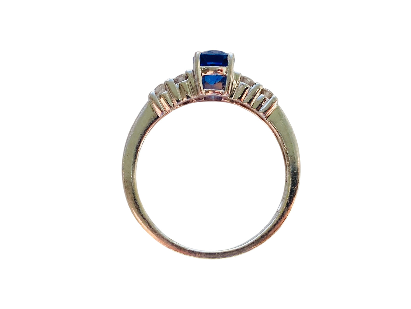 18ct Gold Ceylon Blue Sapphire & Diamond ILIANA Ring