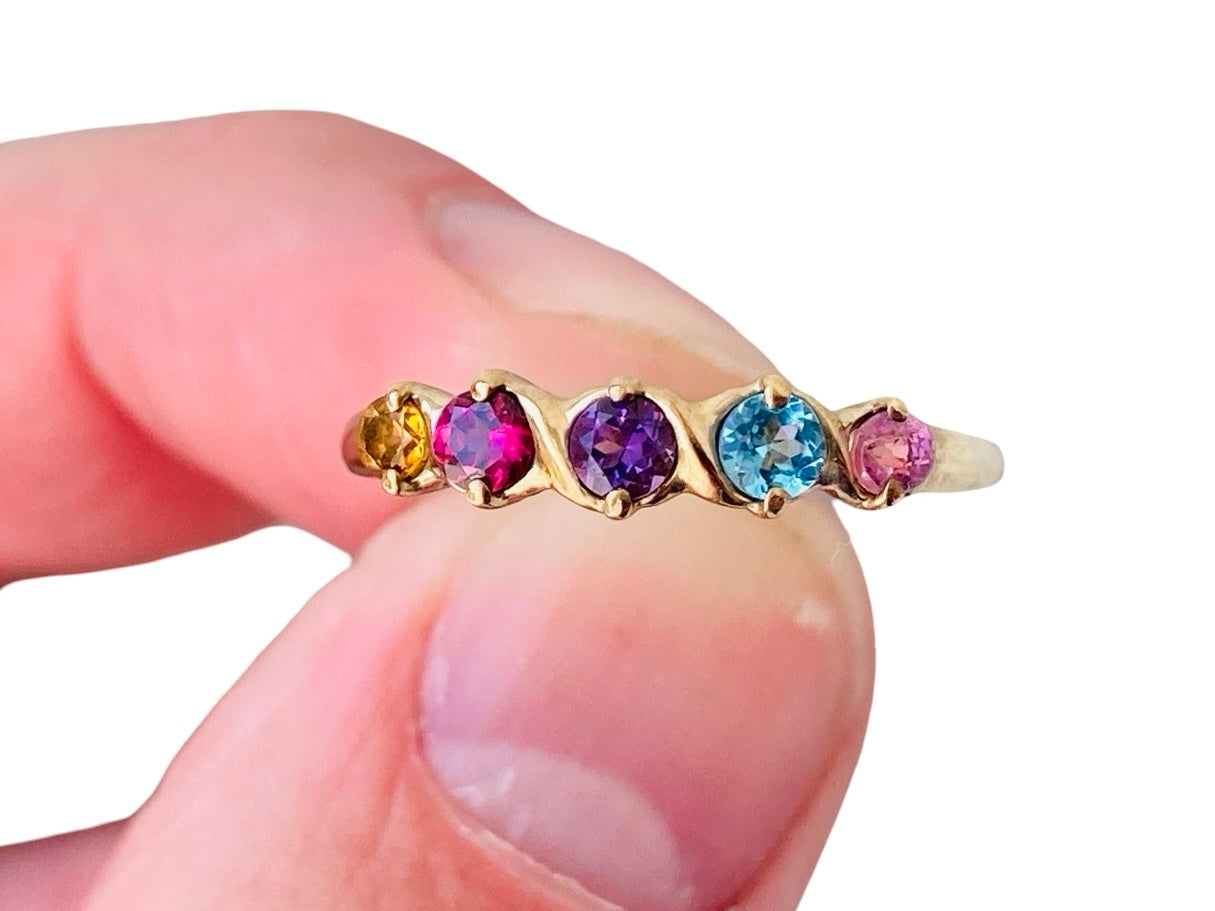 9ct Gold Multi-Gemstone Ring