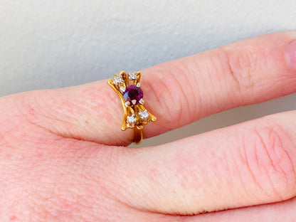 18ct Gold Ruby & Diamond Ring