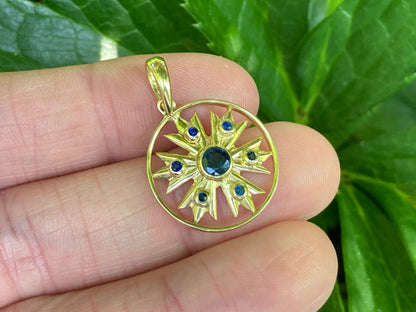 14ct Gold Sapphire Pendant