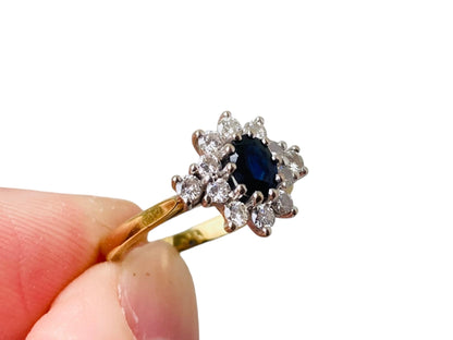 Vintage 18ct Gold Sapphire & Diamond Ring