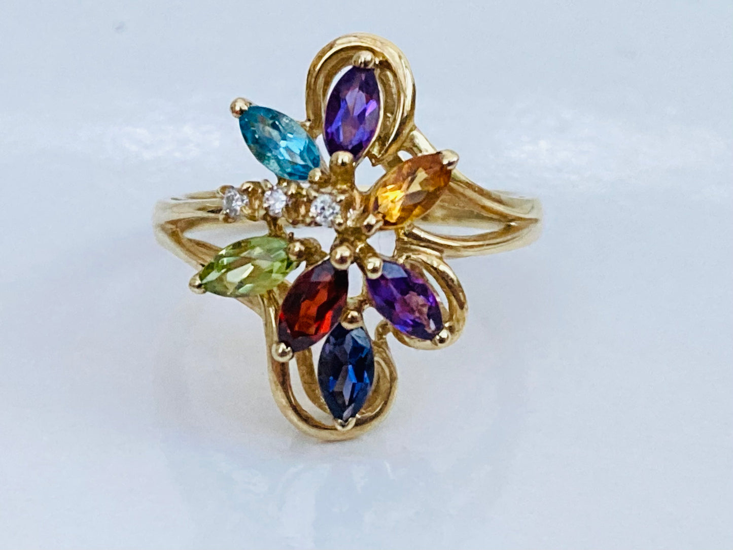 9ct Gold Multi Gemstone Ring