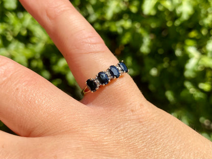 9ct Gold Sapphire & Diamond Ring