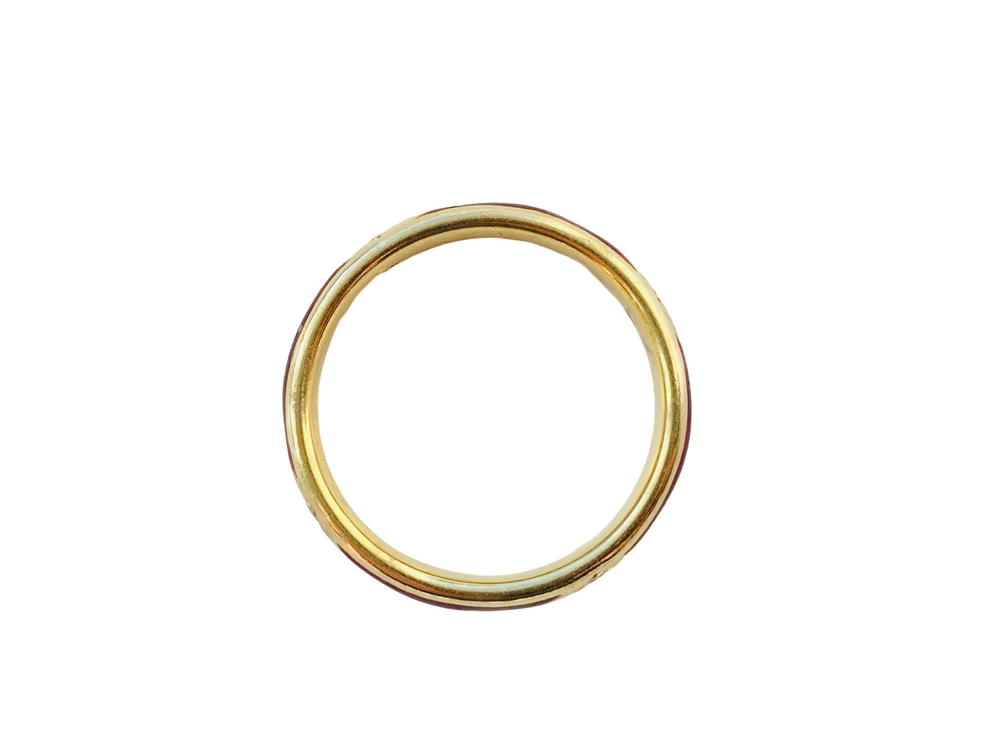 Vintage 18ct Gold Enamel Diamond  Band Ring