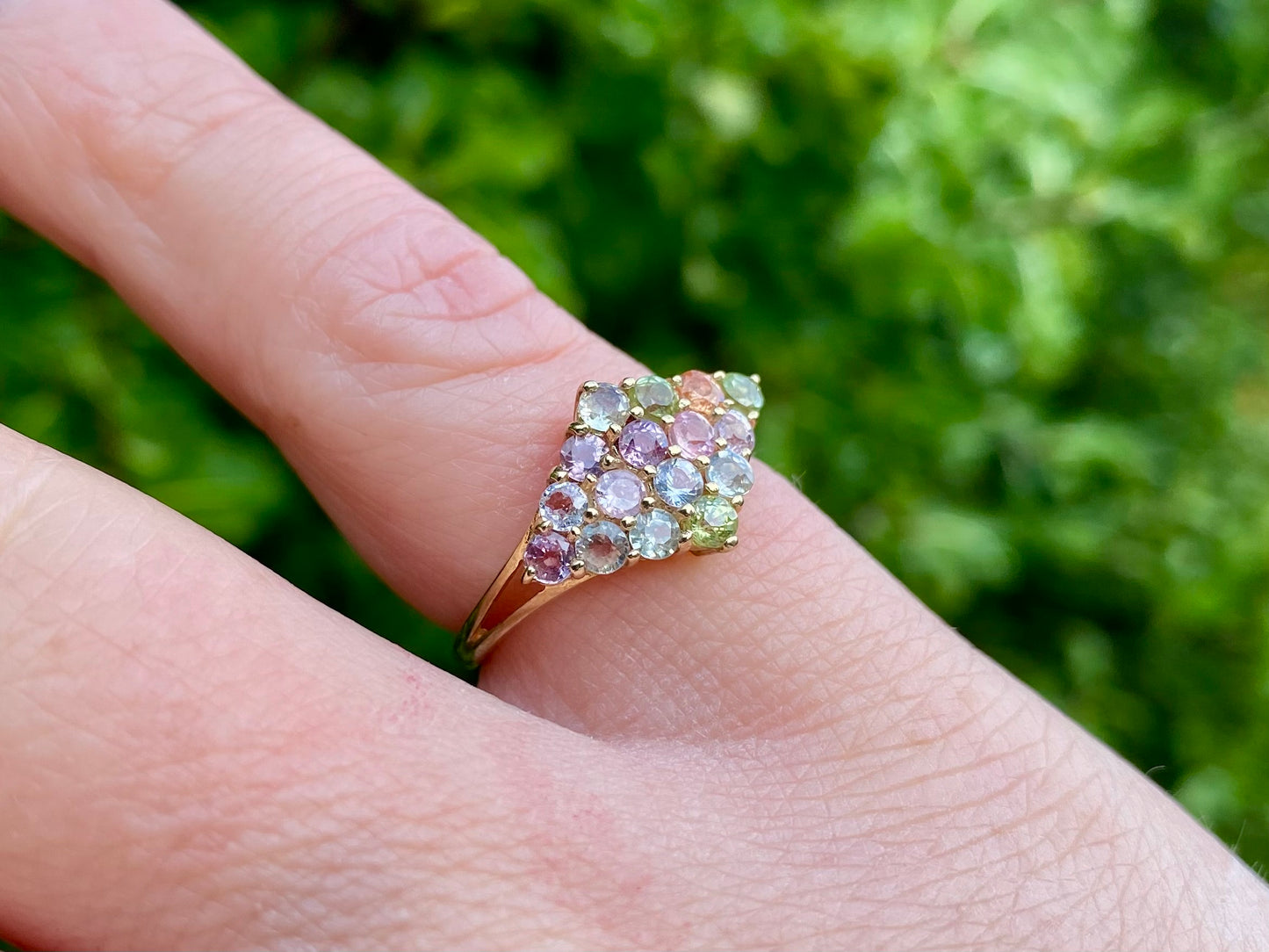 9ct Gold Multi-Coloured Sapphire Ring