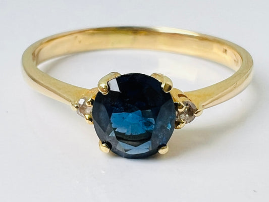 Vintage 18ct Gold Sapphire & Diamond Ring