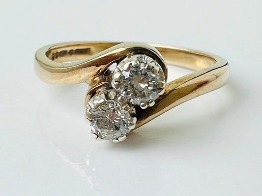 9ct Gold Toi Et Moi Two-Stone Diamond Ring
