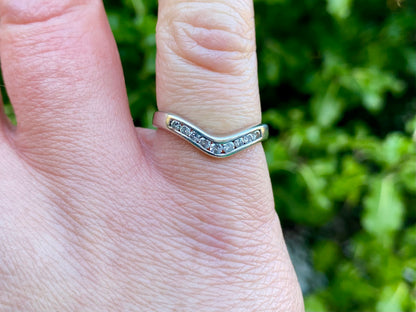 9ct Gold Diamond Wishbone Ring