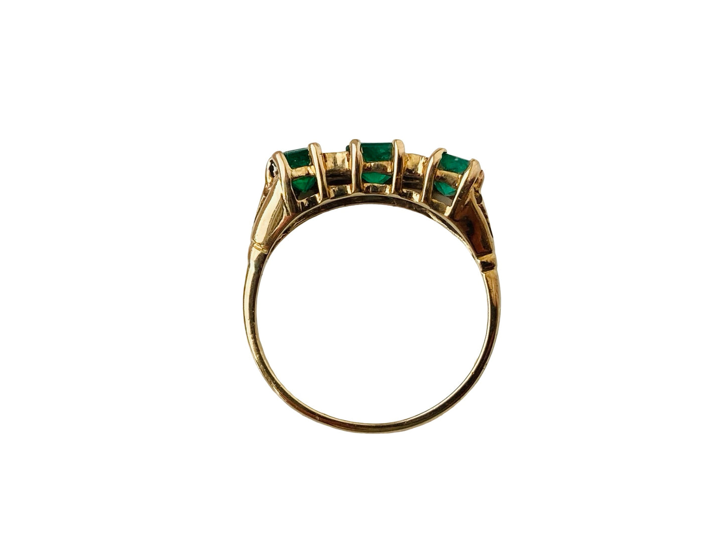 Vintage 9ct Gold Emerald & Diamond Ring