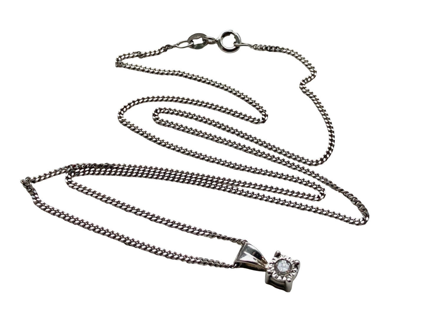 9ct Gold Diamond Pendant With Necklace