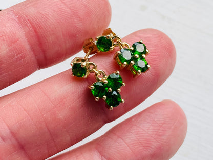 9ct Gold Diopside Earrings