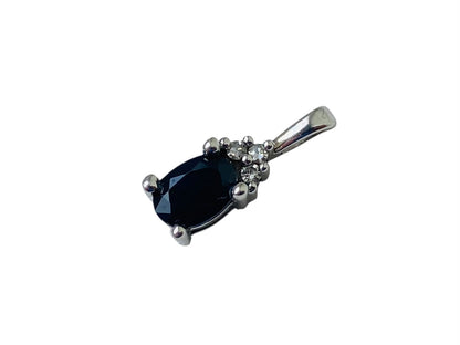 9ct Gold Sapphire & Diamond Pendant