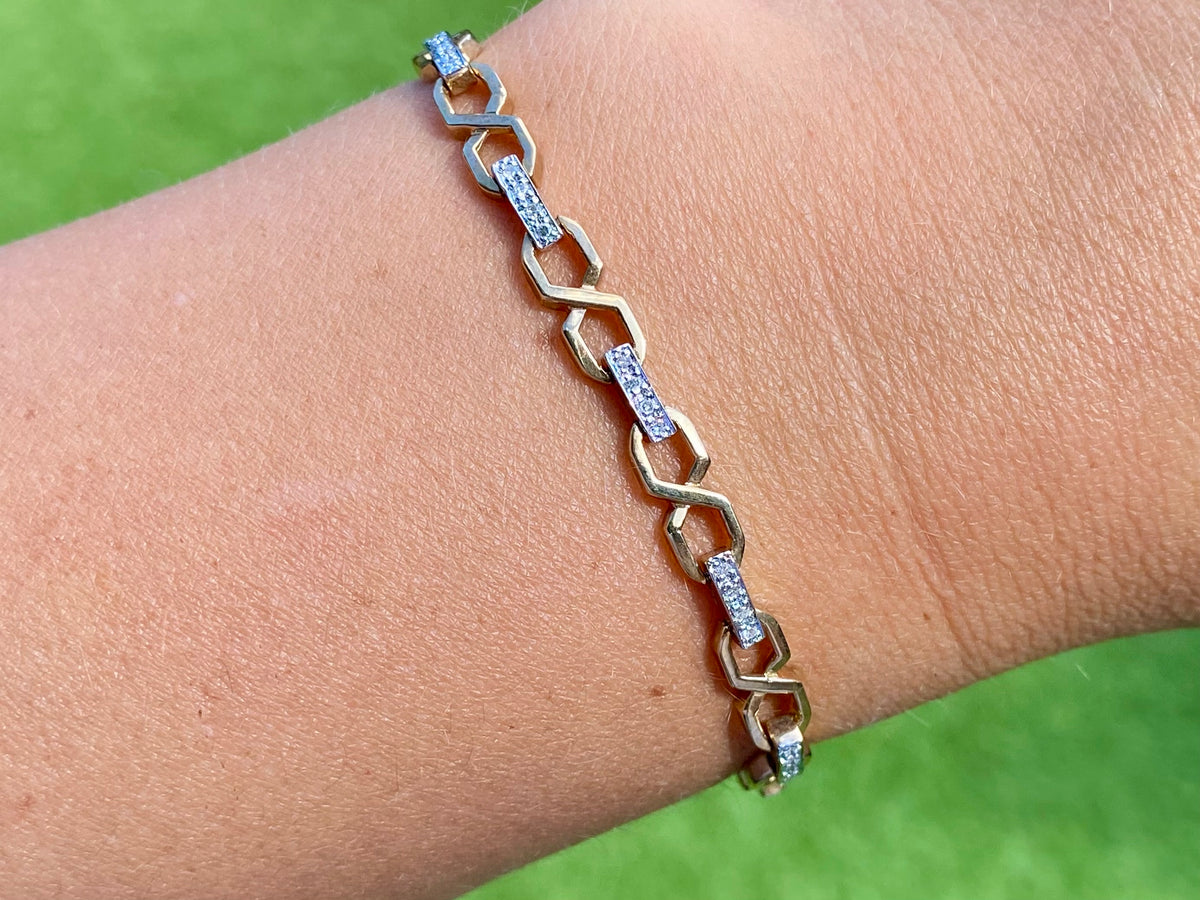 9ct Gold Diamond Bracelet