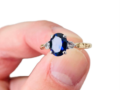 9ct Gold Synthetic Sapphire Ring