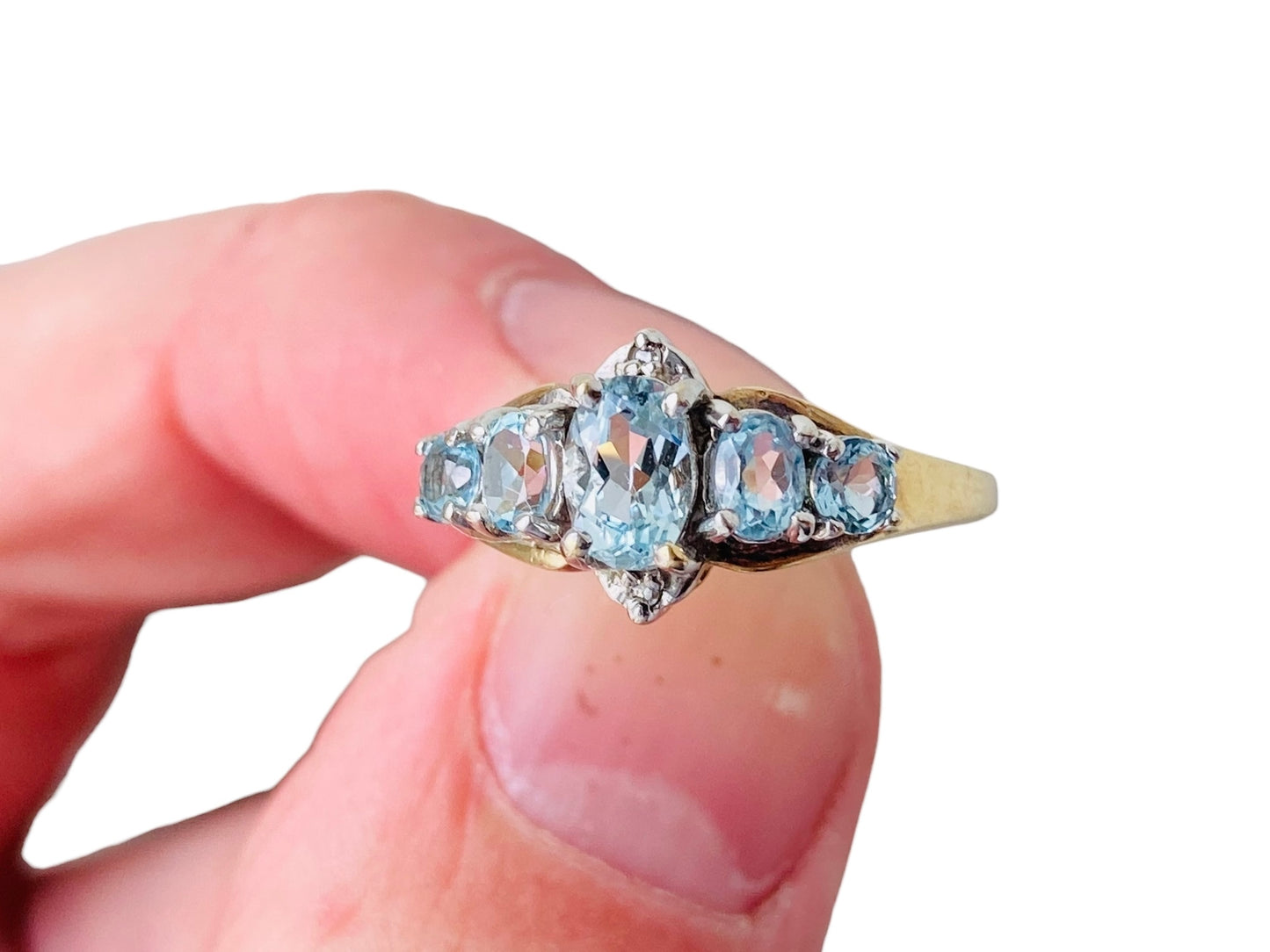 9ct Gold Topaz & Diamond Ring