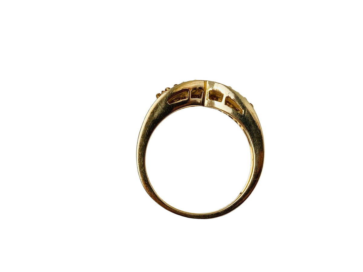 9ct Gold Orange Sapphire Wishbone Ring