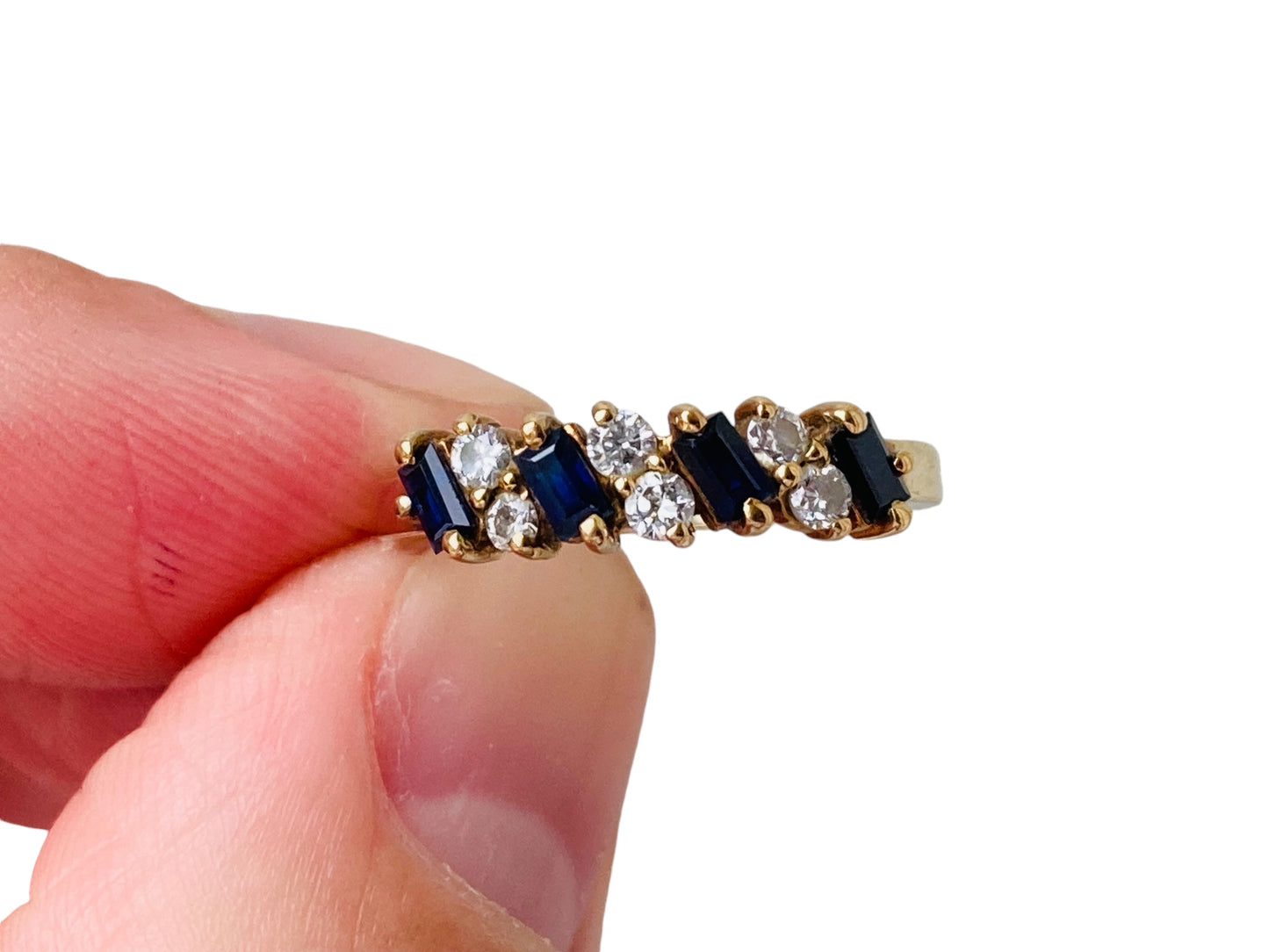 Vintage 9ct Gold Sapphire & Diamond Ring