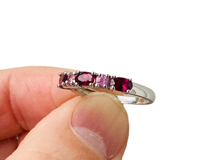 9ct Gold Pink Sapphire & Rhodolite Garnet Ring