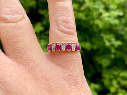 9ct Gold Ruby & Diamond Ring