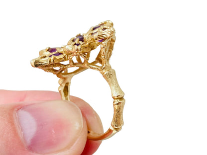 14ct Gold Amethyst Butterfly Ring