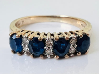 9ct Gold Sapphire & Diamond Ring