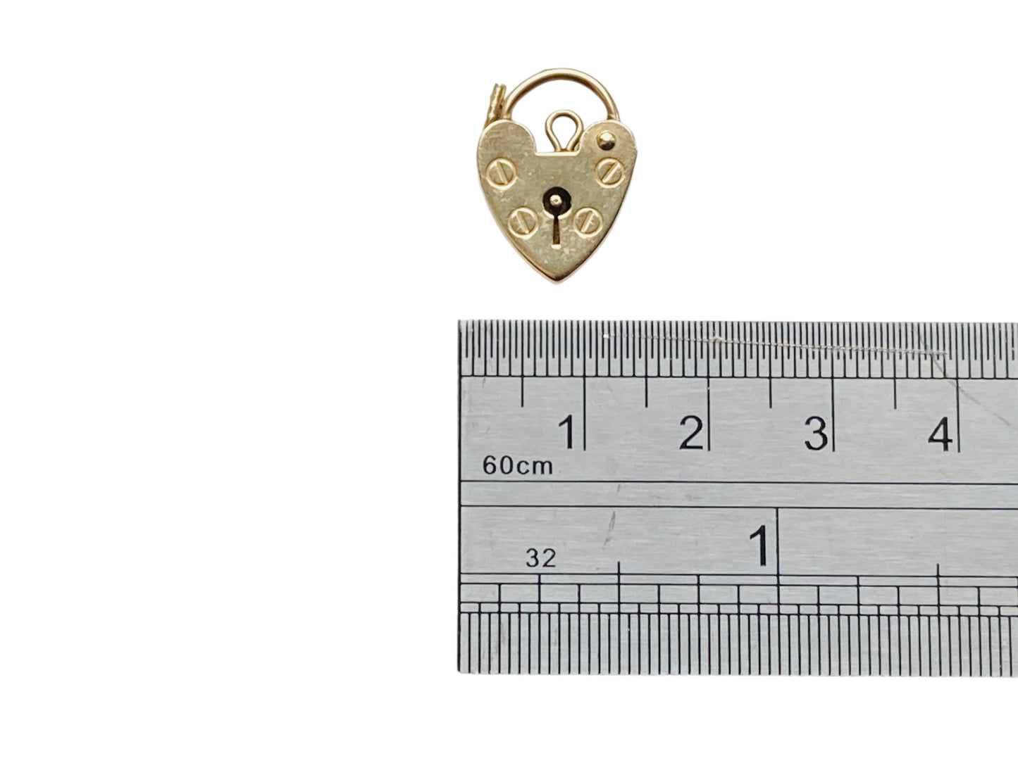 Vintage 9ct Gold Heart Padlock Clasp